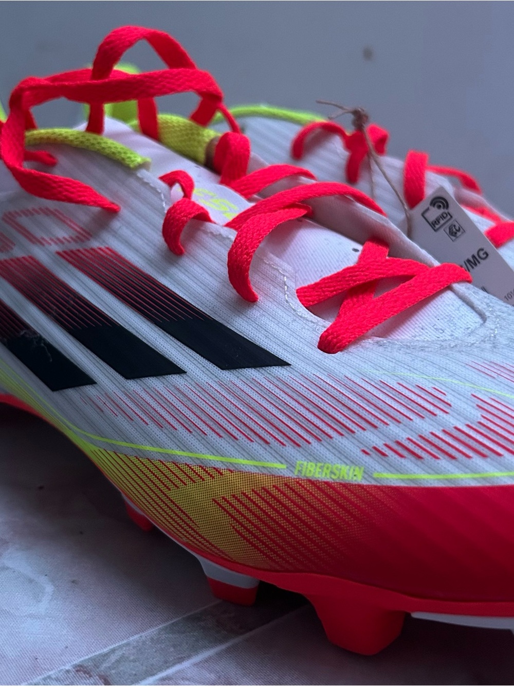 Soccer Cleats - Neon Pink & White Fiberskin Design